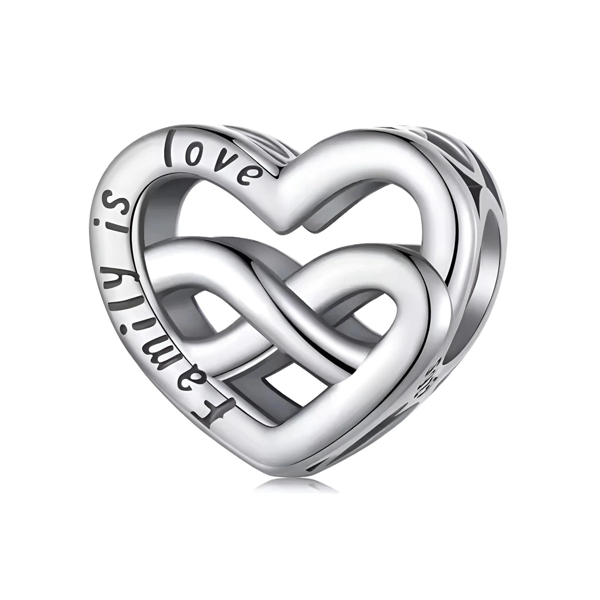Family Is Love Infinity Heart Charm