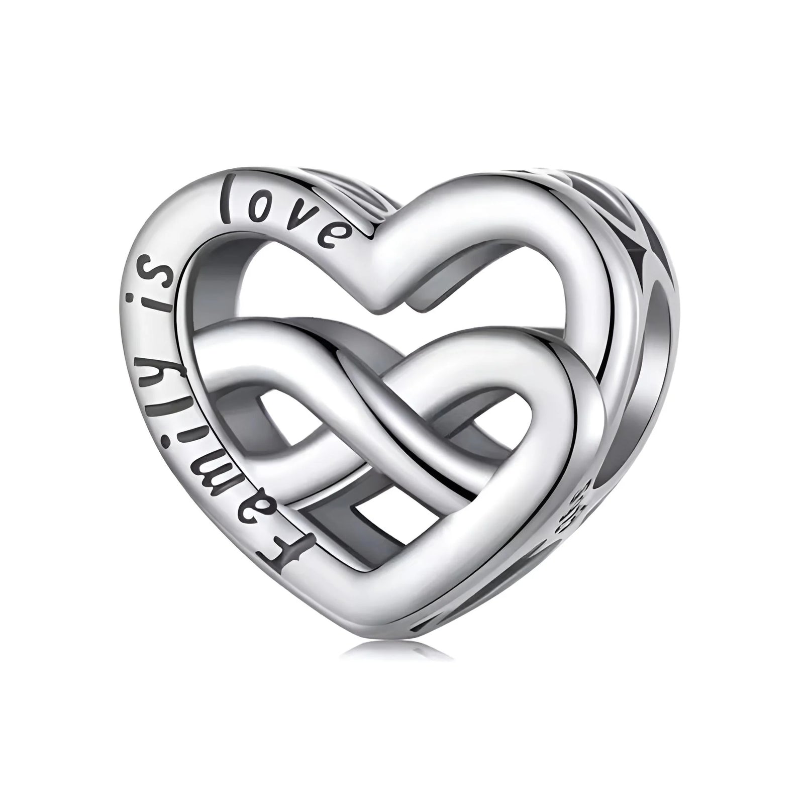 Family Is Love Infinity Heart Charm