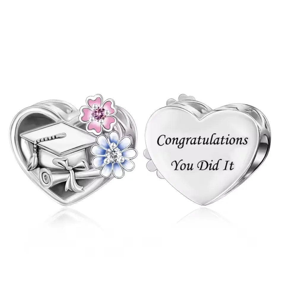 Floral Graduation Celebration Charm | CZ EN