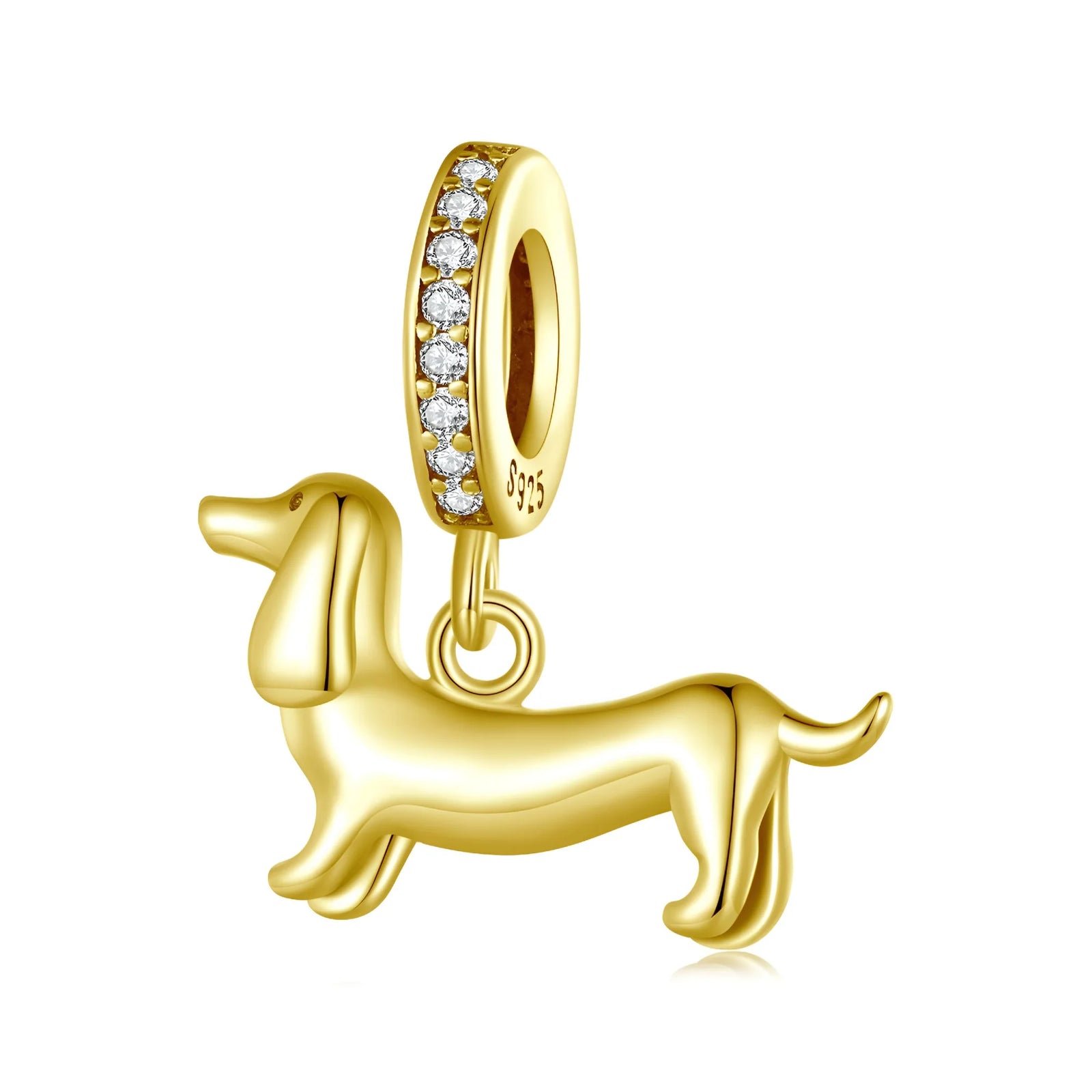 Gold Worsie Dangle Charm | CZ GP