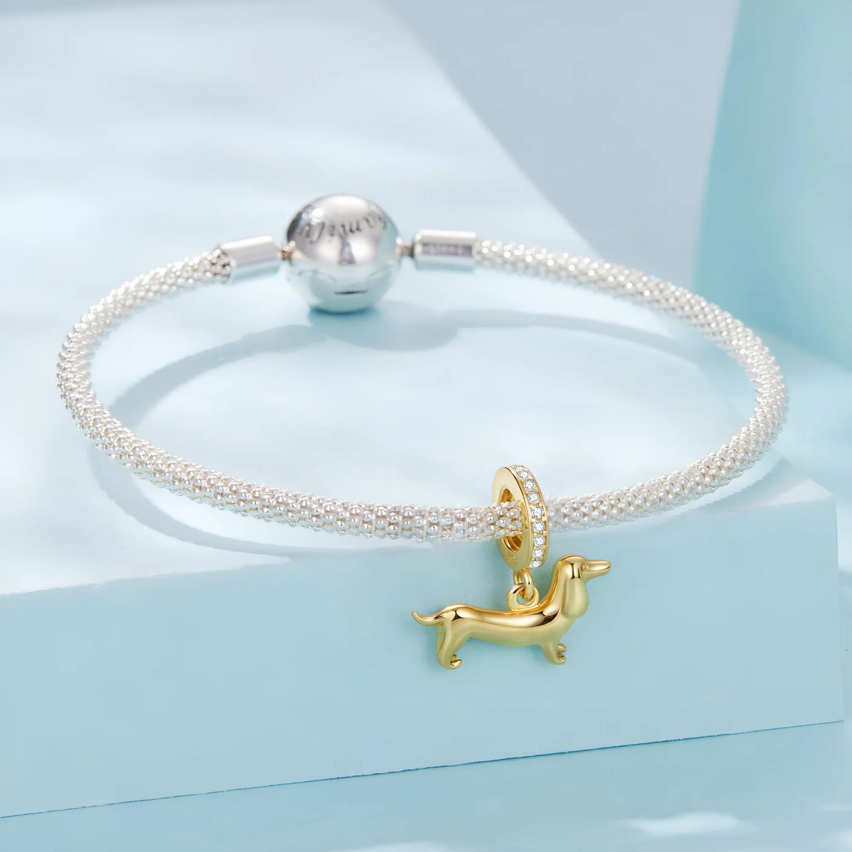 Gold Worsie Dangle Charm | CZ GP