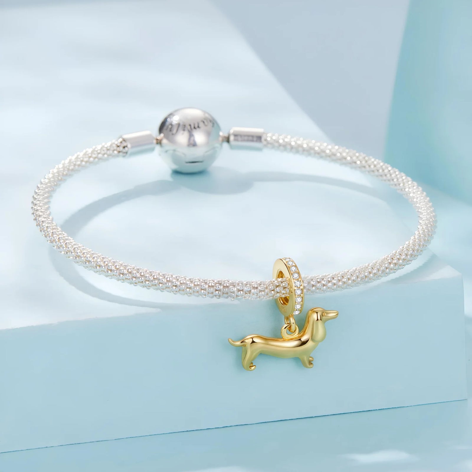 Gold Worsie Dangle Charm | CZ GP