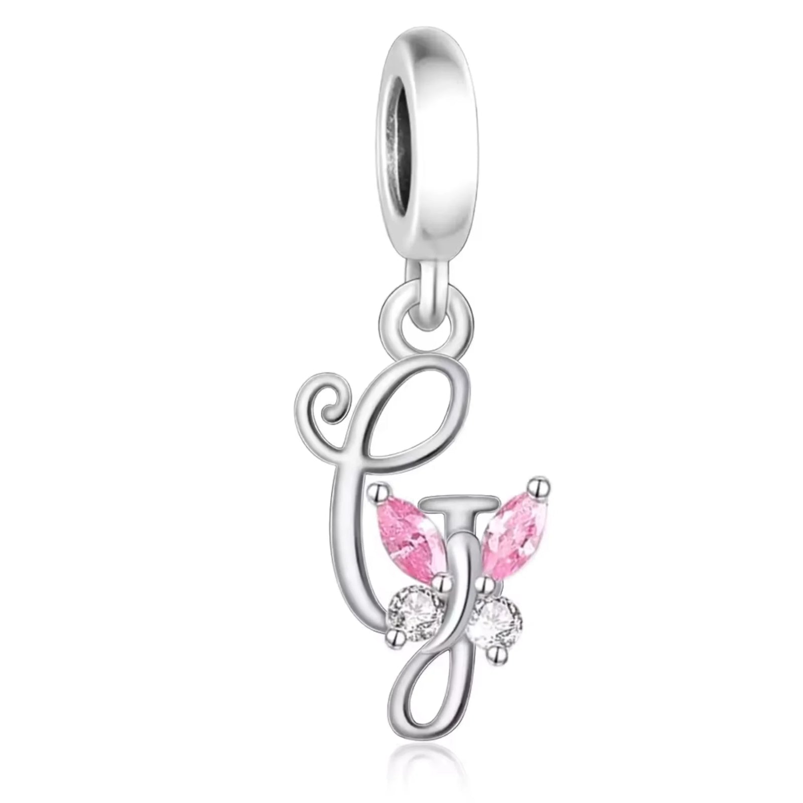 Pink Butterfly Alphabet A - Z Charms | CZ