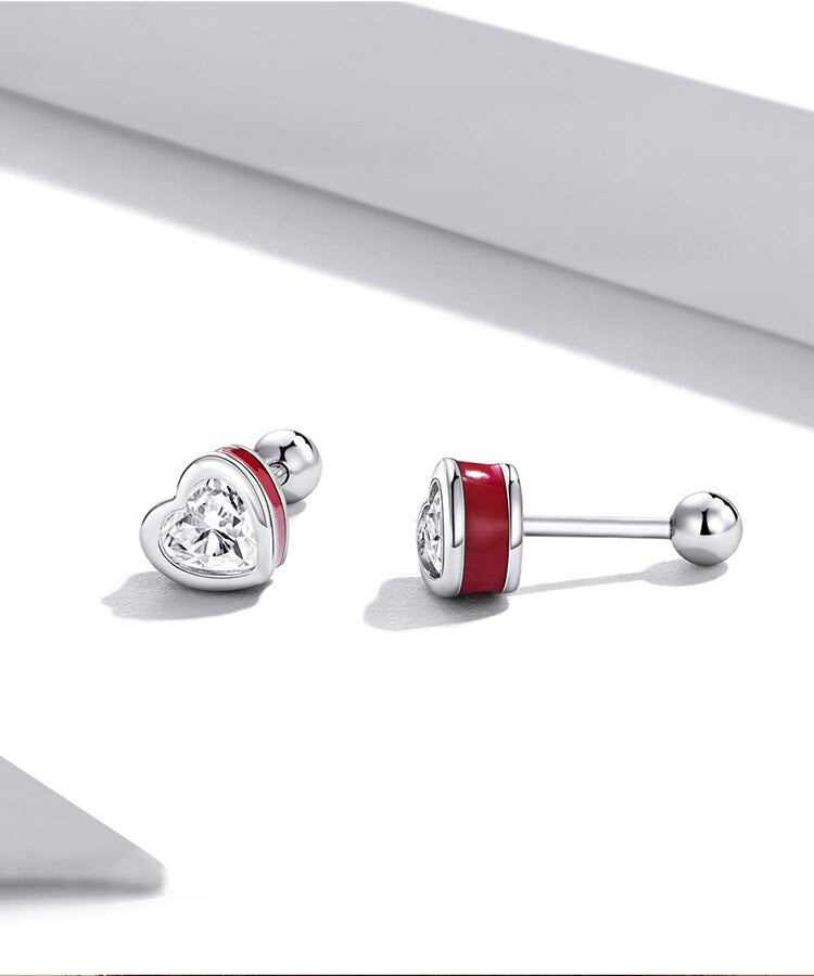 Heart Stud Earrings | CZ