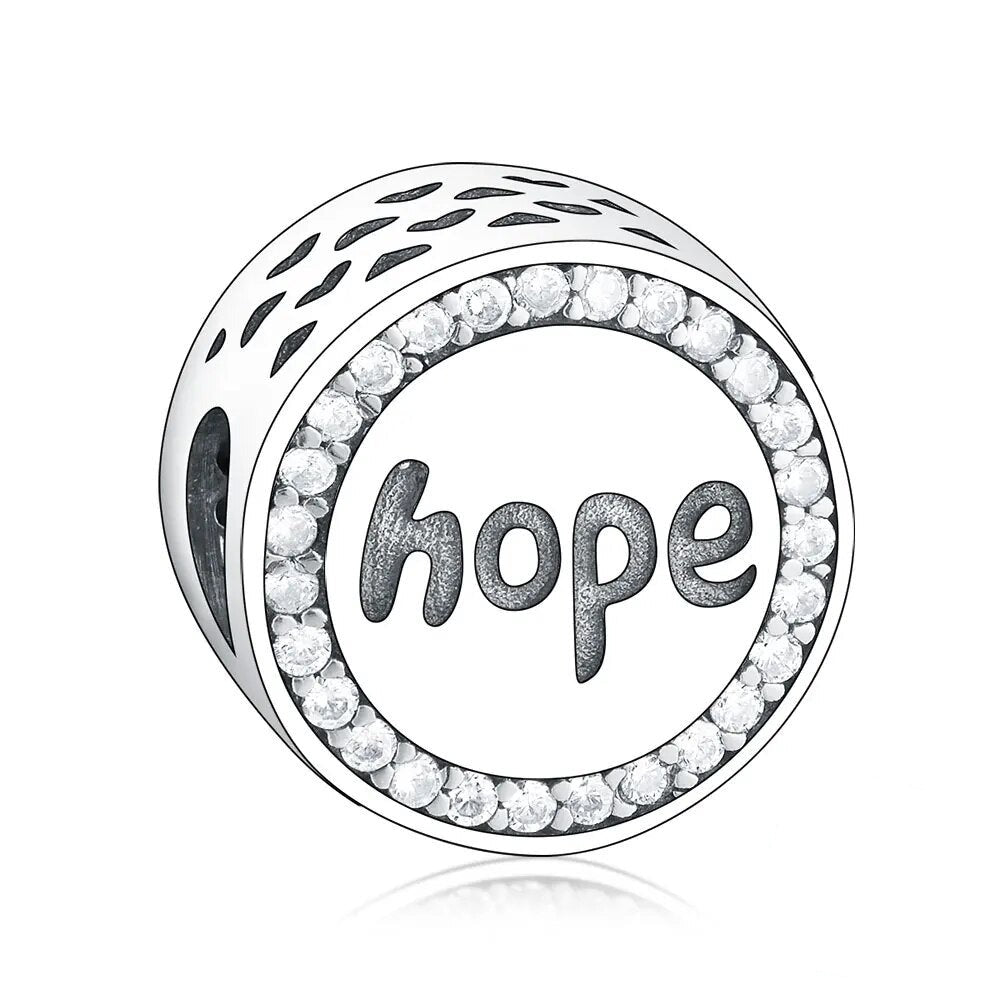 CharmSA Hope Charm | Fits Pandora Bracelets | Sterling Silver with