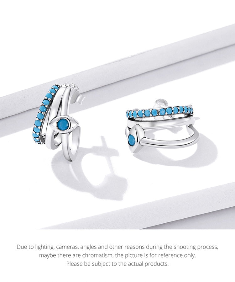 3 Hoop Evil Eye Earrings | CZ