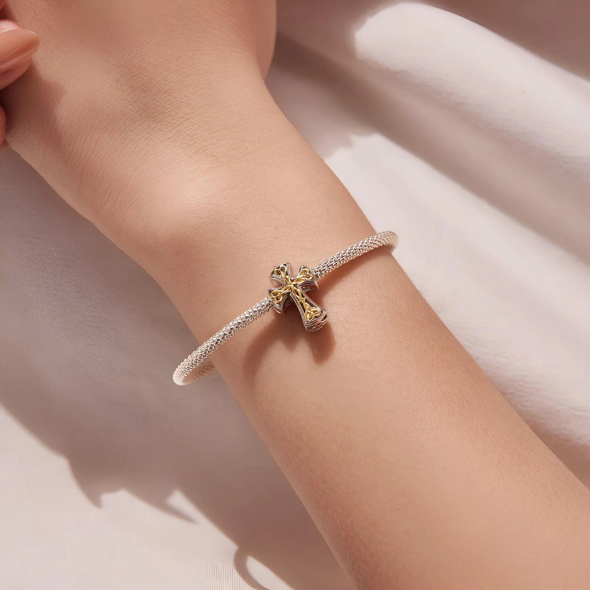 Beautiful Two Tone Cross Charm | GP