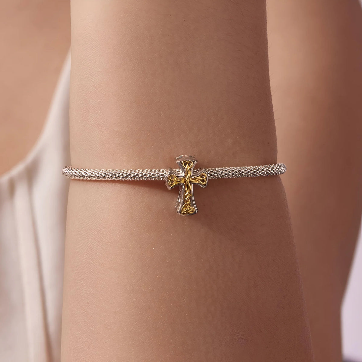 Beautiful Two Tone Cross Charm | GP