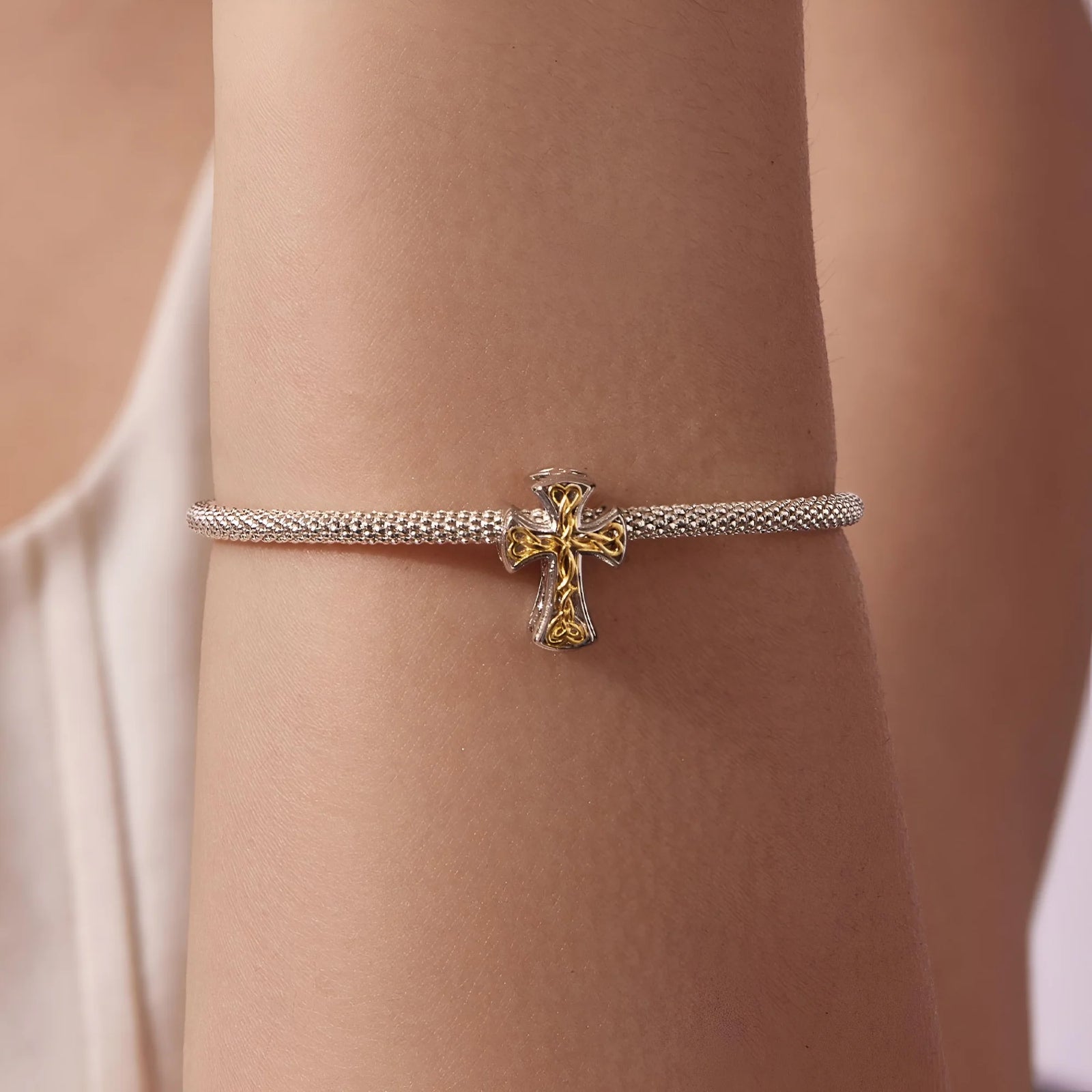 Beautiful Two Tone Cross Charm | GP