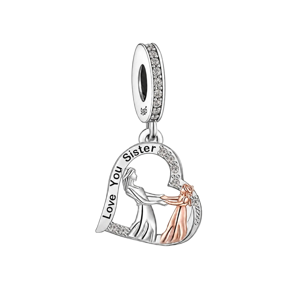 "Love You Sister" Dangle Charm | RGP CZ