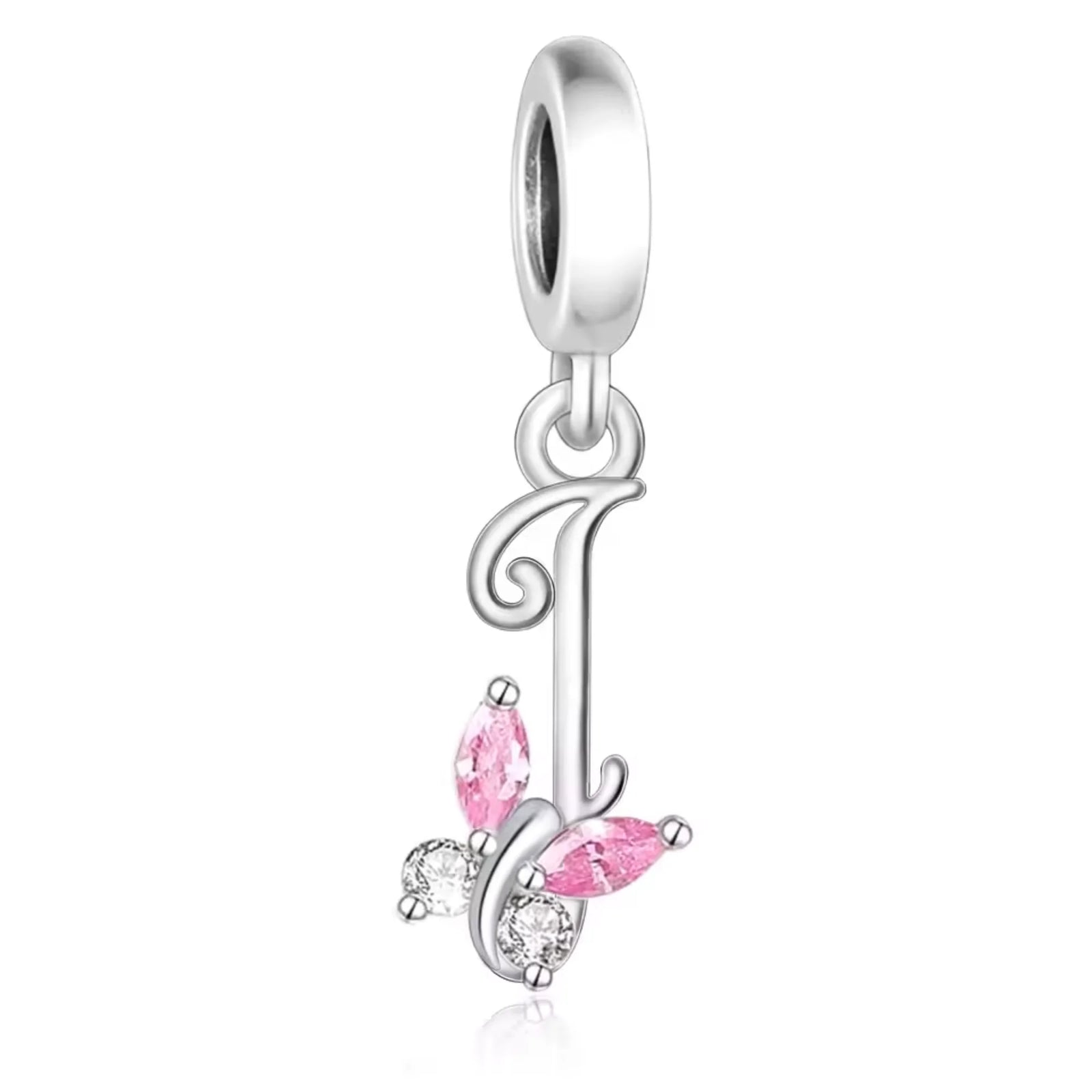 Pink Butterfly Alphabet A - Z Charms | CZ