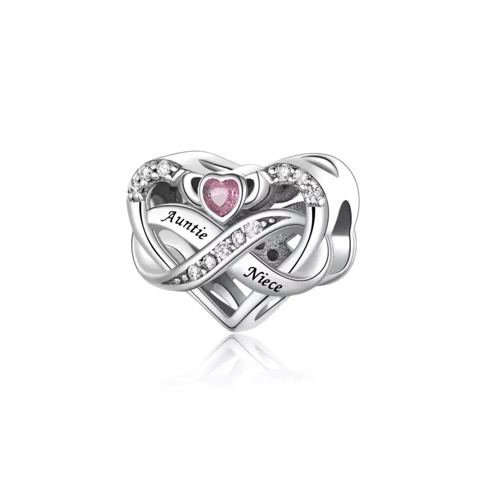 Infinity Aunt &amp; Niece Charms | CZ