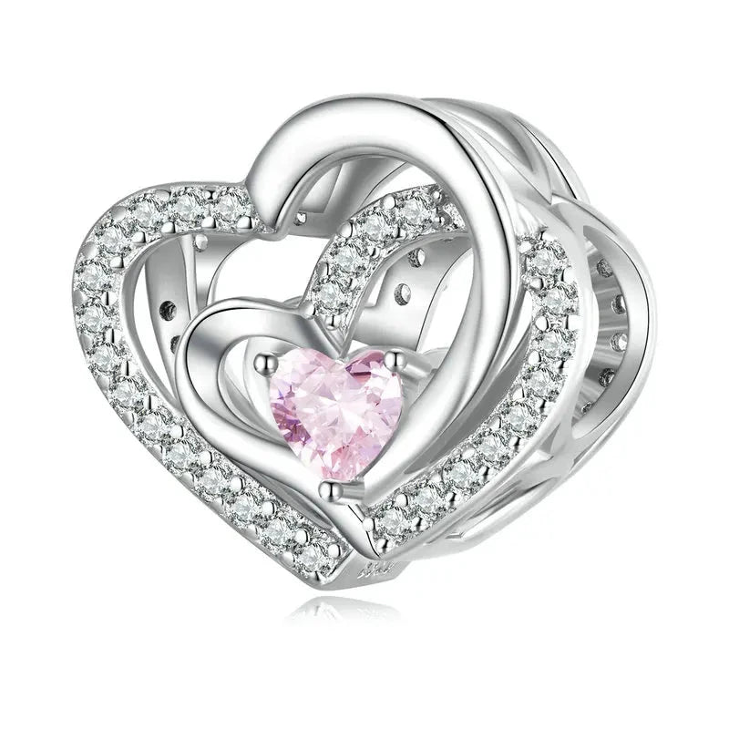 Intertwined Hearts Charm | CZ