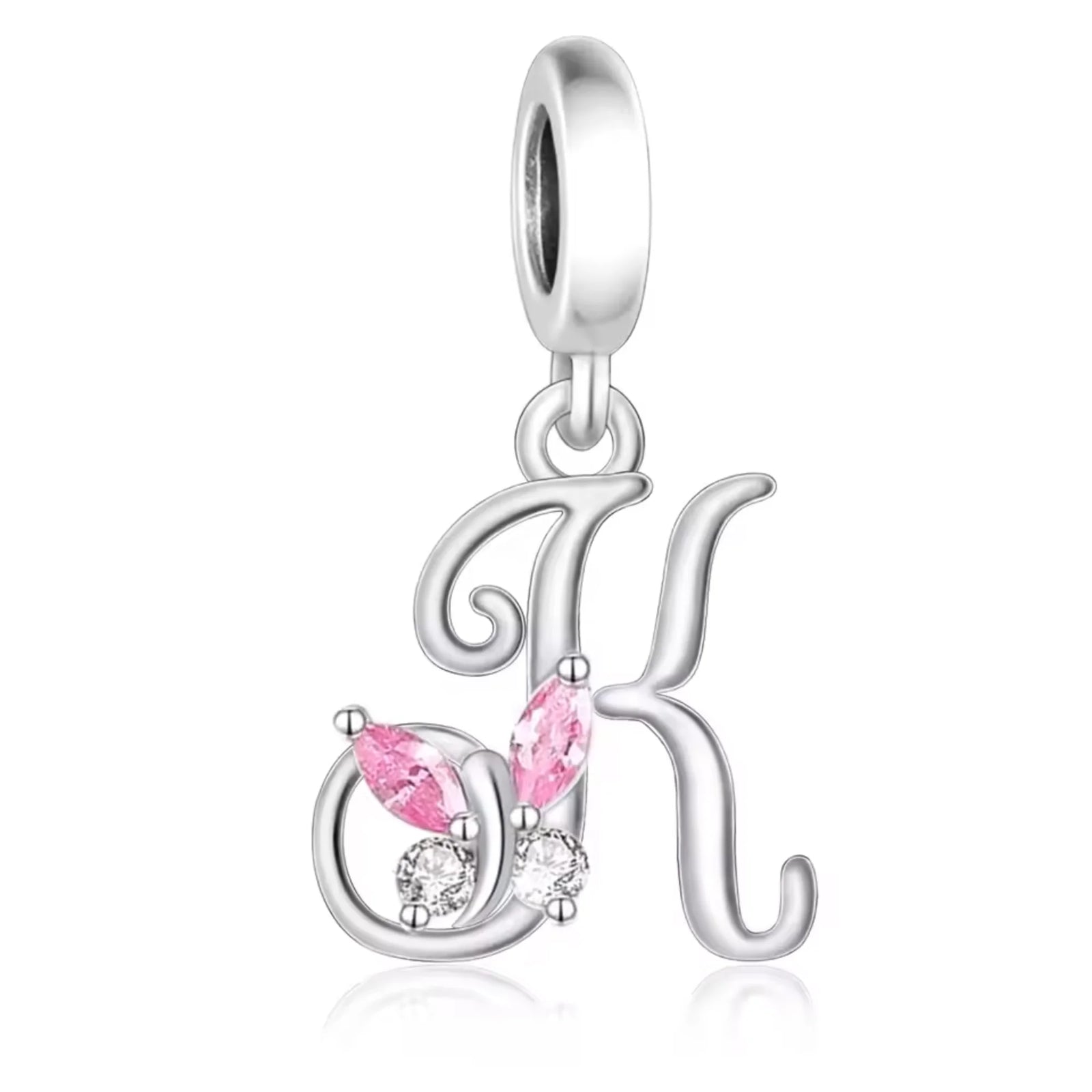 Pink Butterfly Alphabet A - Z Charms | CZ