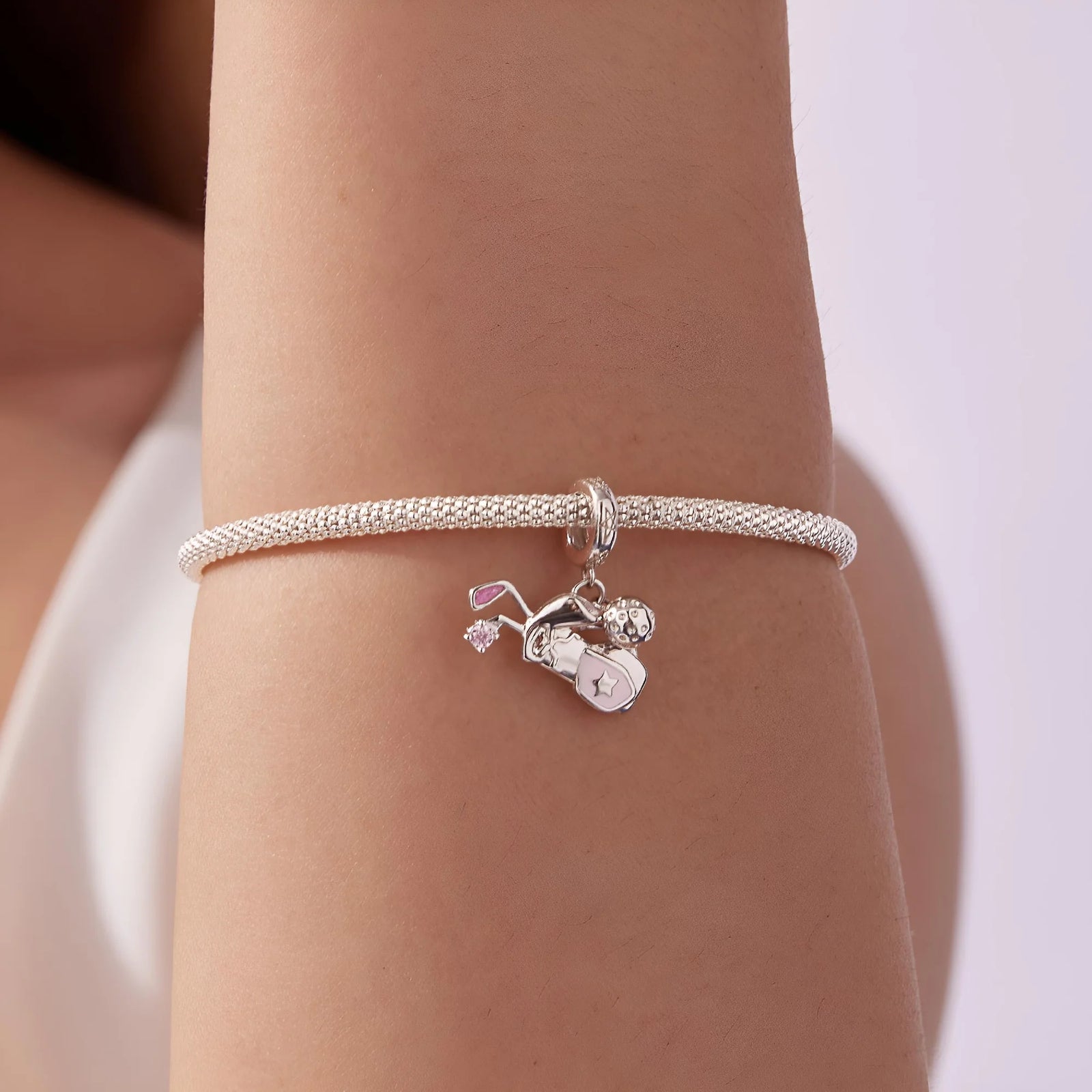 Ladies Golf Dangle Charm | CZ EN