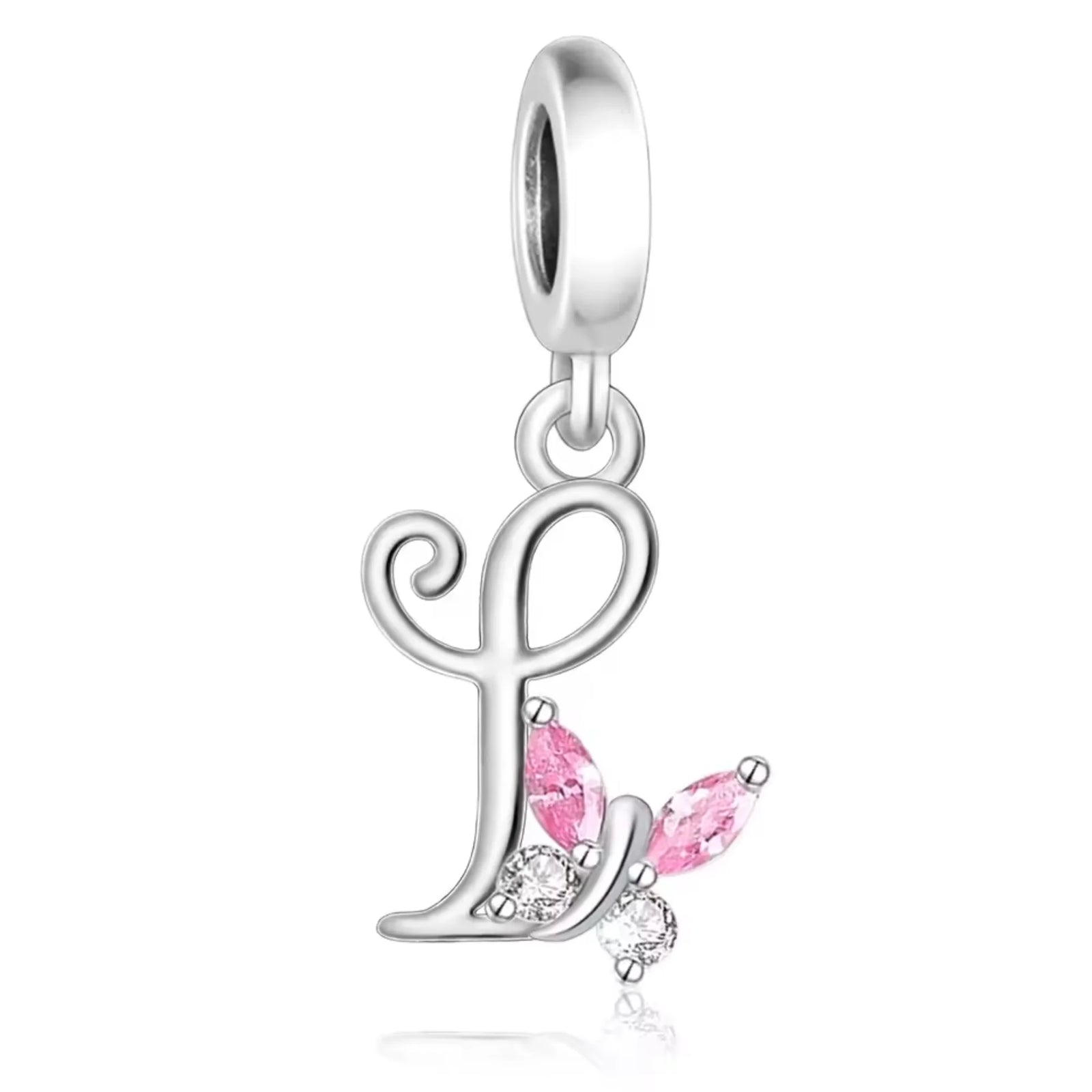 Pink Butterfly Alphabet A - Z Charms | CZ