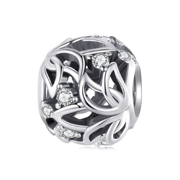 Dazzling Lotus Round Charm | CZ