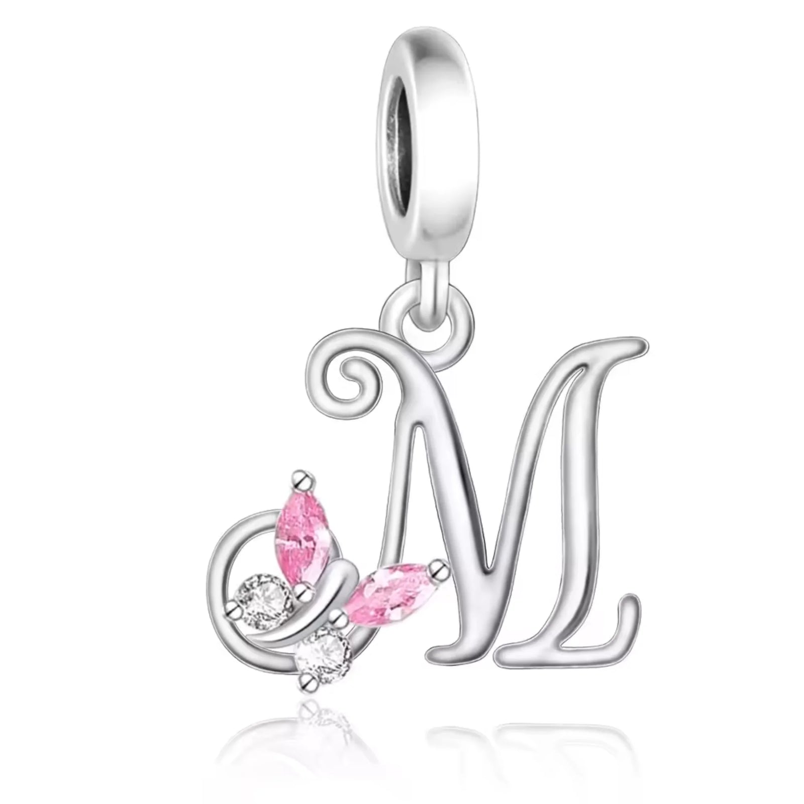Pink Butterfly Alphabet A - Z Charms | CZ