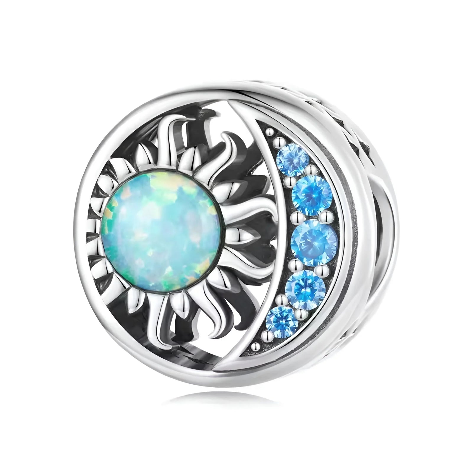 Pretty Opal Sun and Moon Charm | CZ