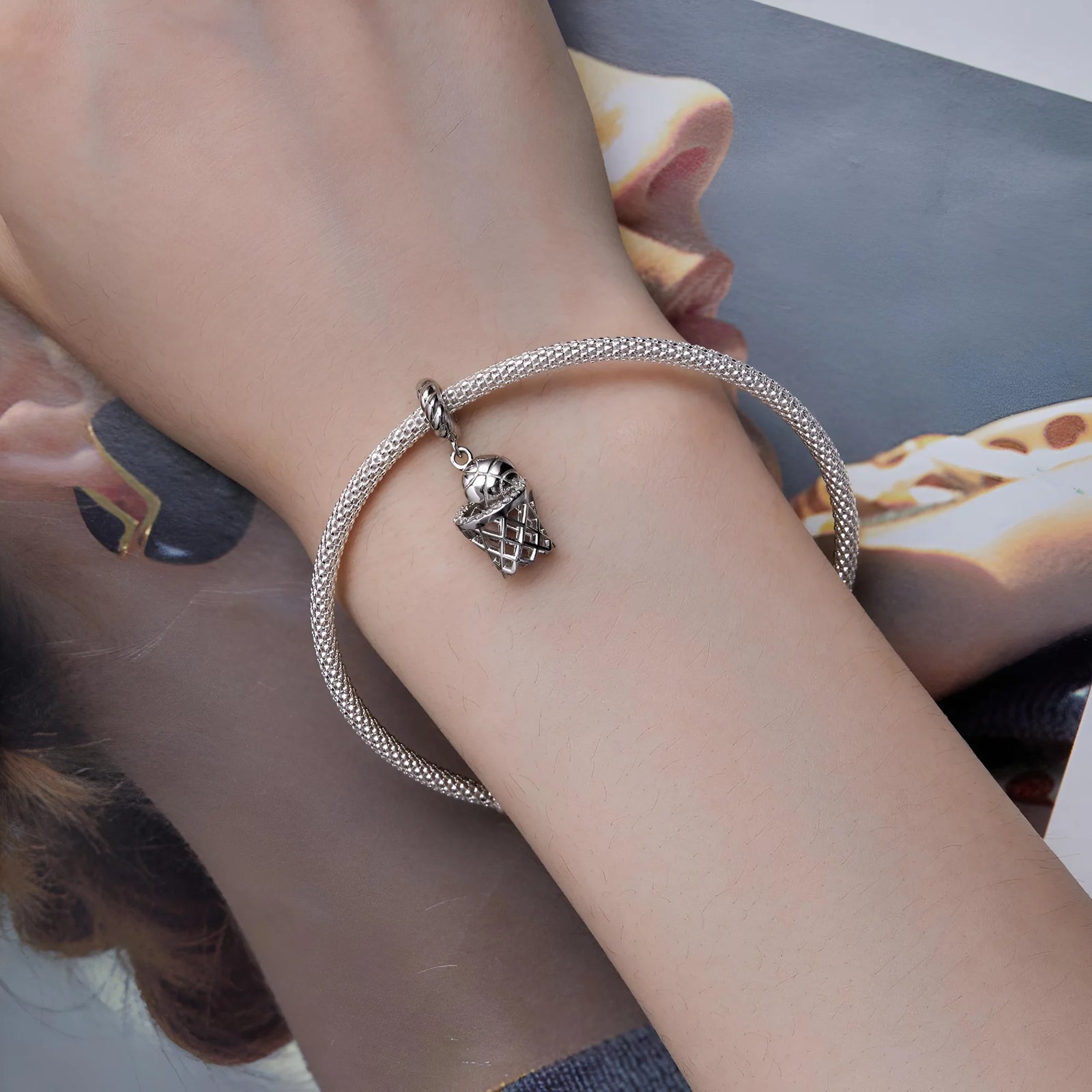 Netball Dangle Charm | CZ