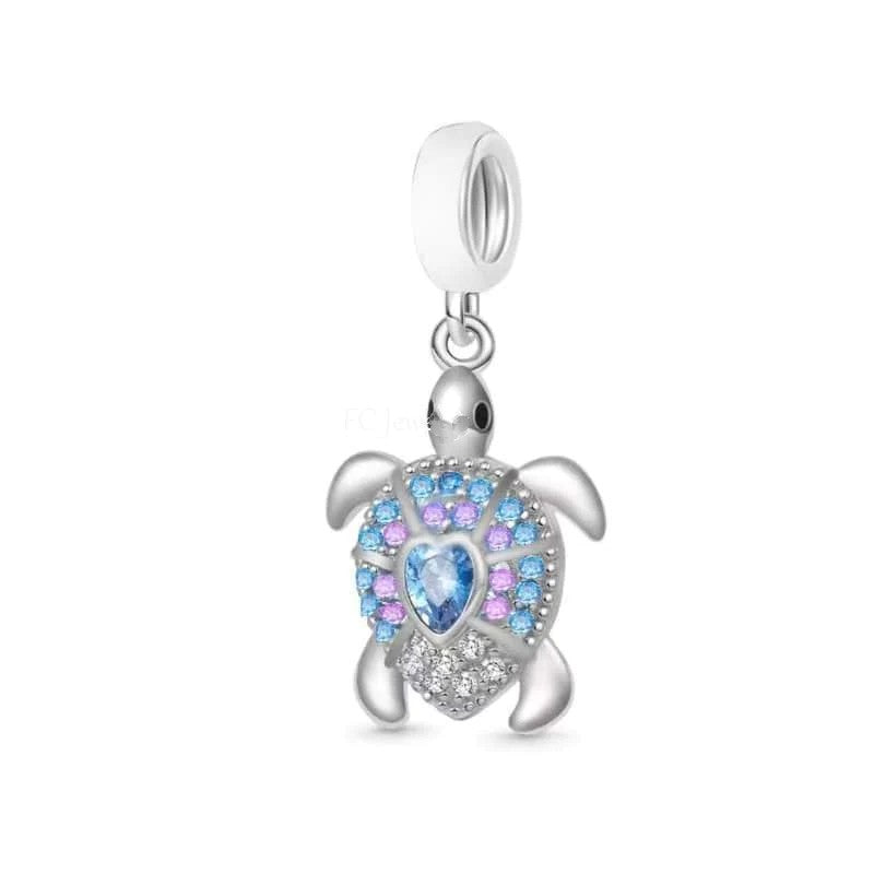 Sea Turtle Dangle Charm | CZ