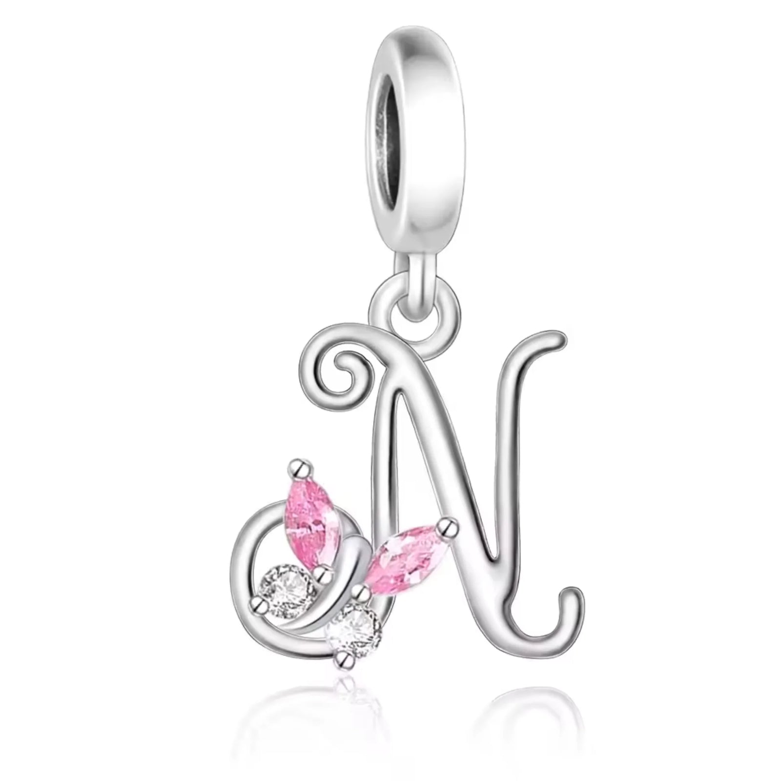 Pink Butterfly Alphabet A - Z Charms | CZ