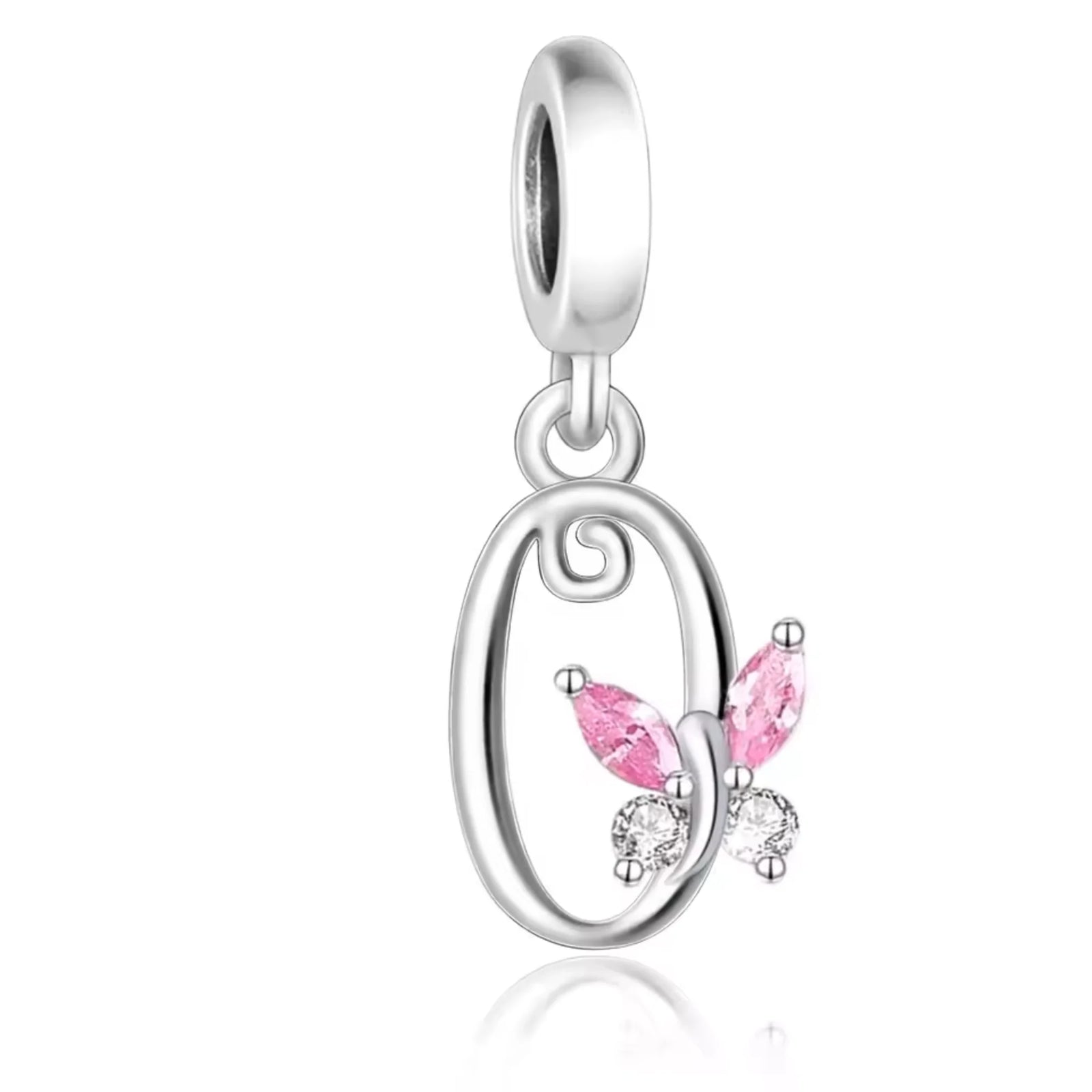 Pink Butterfly Alphabet A - Z Charms | CZ