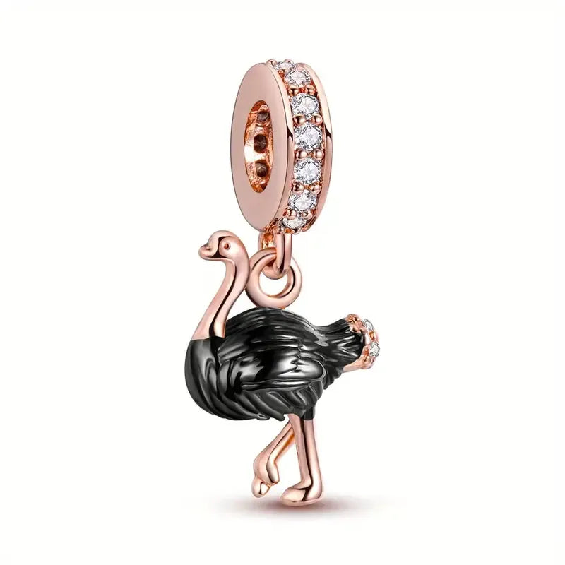 Ostrich Dangle Charm | CZ RGP EN