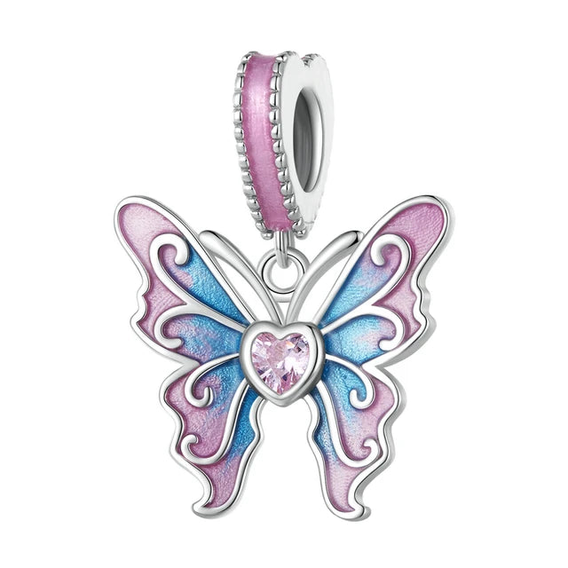 Pastel Butterfly Dangle Charm | CZ EN