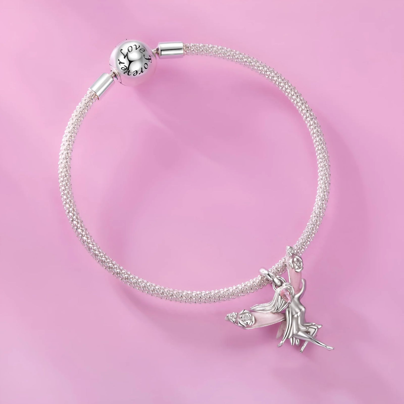 Pink Crystal Fairy Dangle Charm | CZ EN