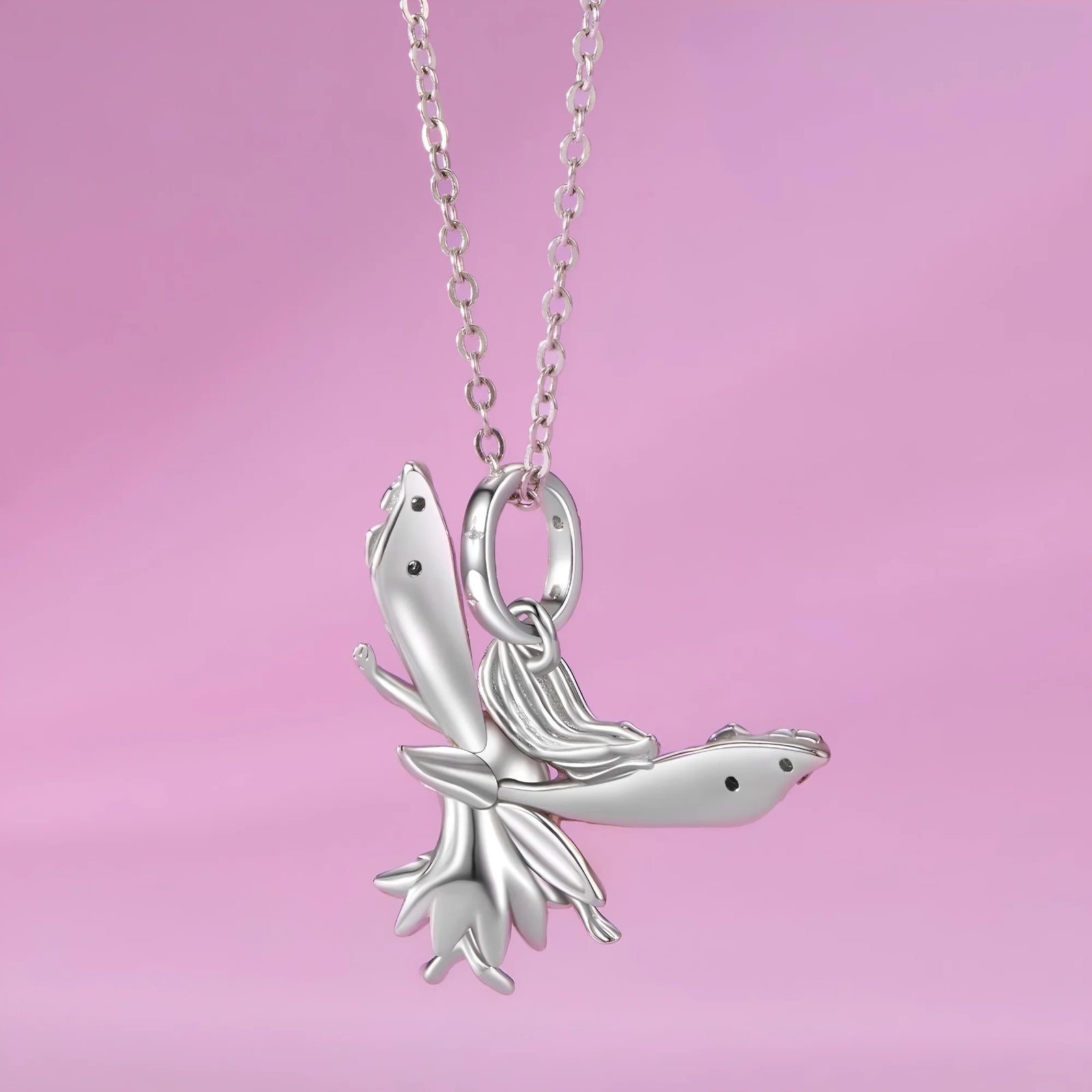 Pink Crystal Fairy Dangle Charm | CZ EN