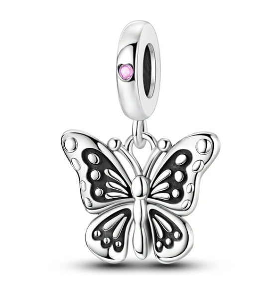 Plain Butterfly Dangle Charm | CZ