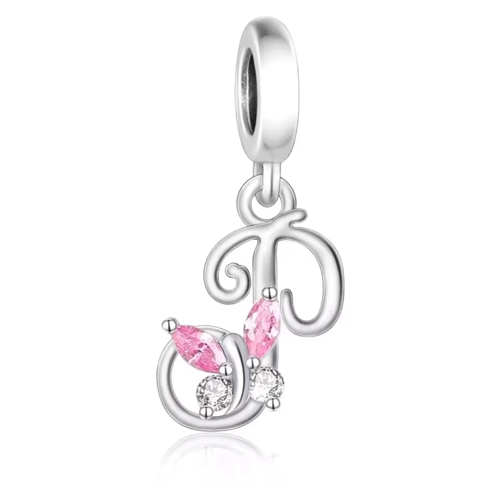Pink Butterfly Alphabet A - Z Charms | CZ