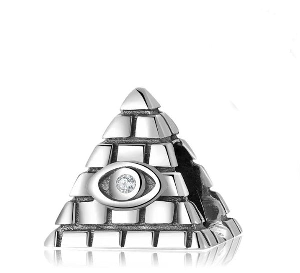 CharmSA Pyramid Charm Fits Pandora Bracelets Sterling Silver