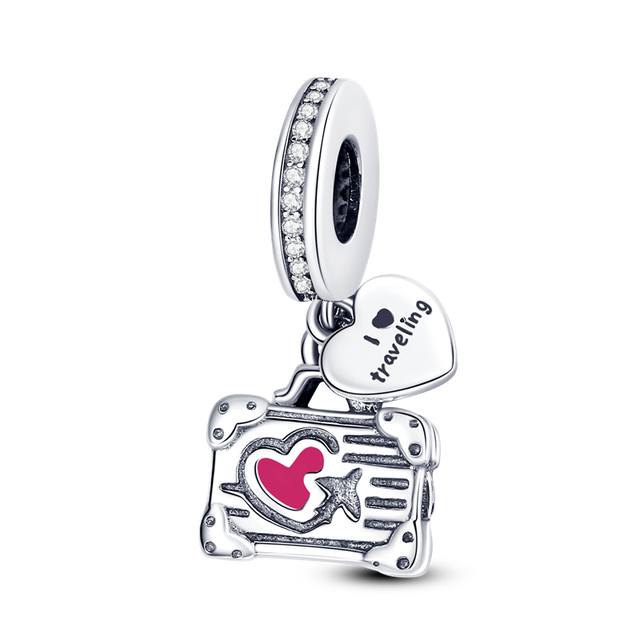 &quot;I Love Travelling&quot; Dangle Charm | CZ EN