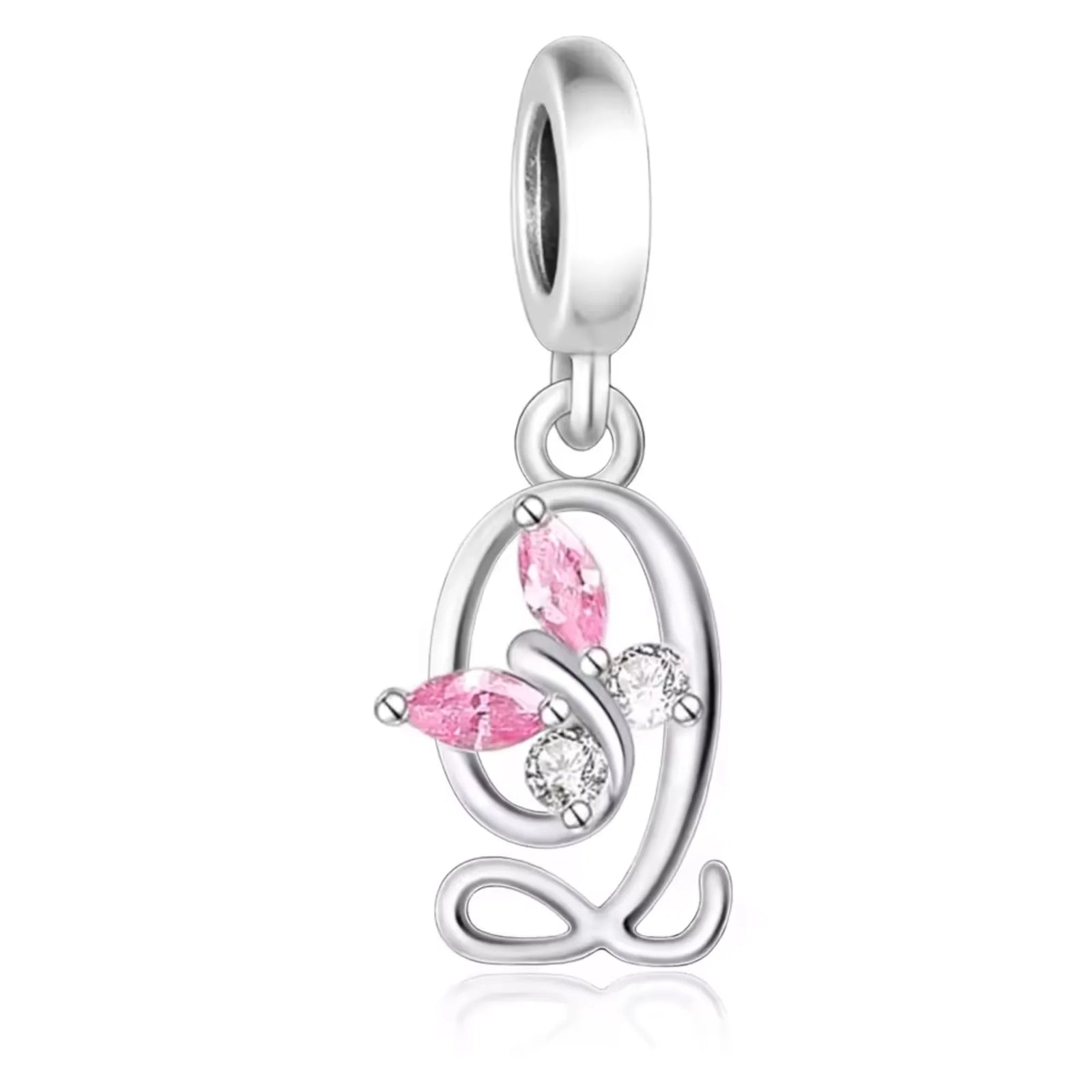 Pink Butterfly Alphabet A - Z Charms | CZ