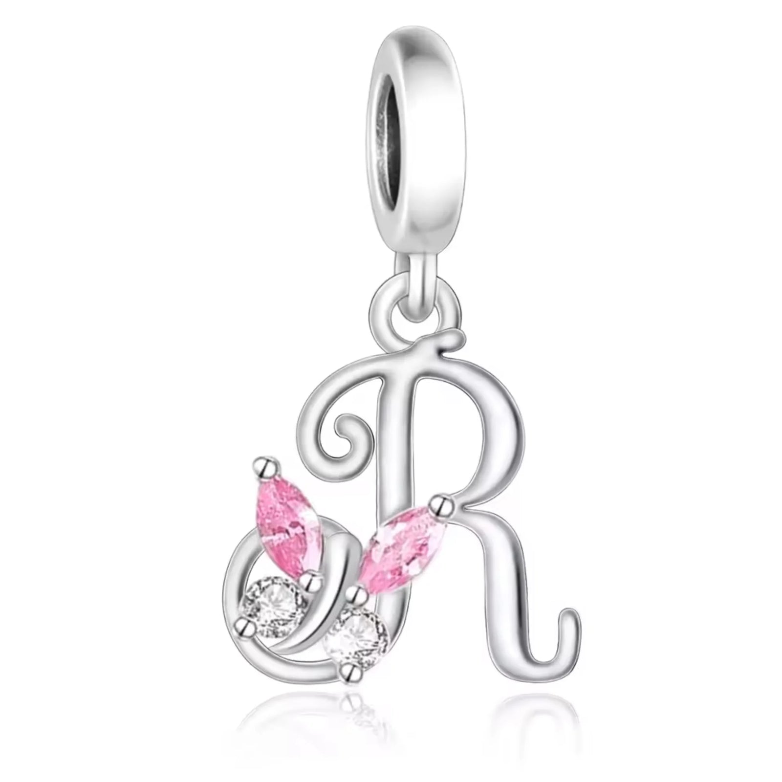 Pink Butterfly Alphabet A - Z Charms | CZ