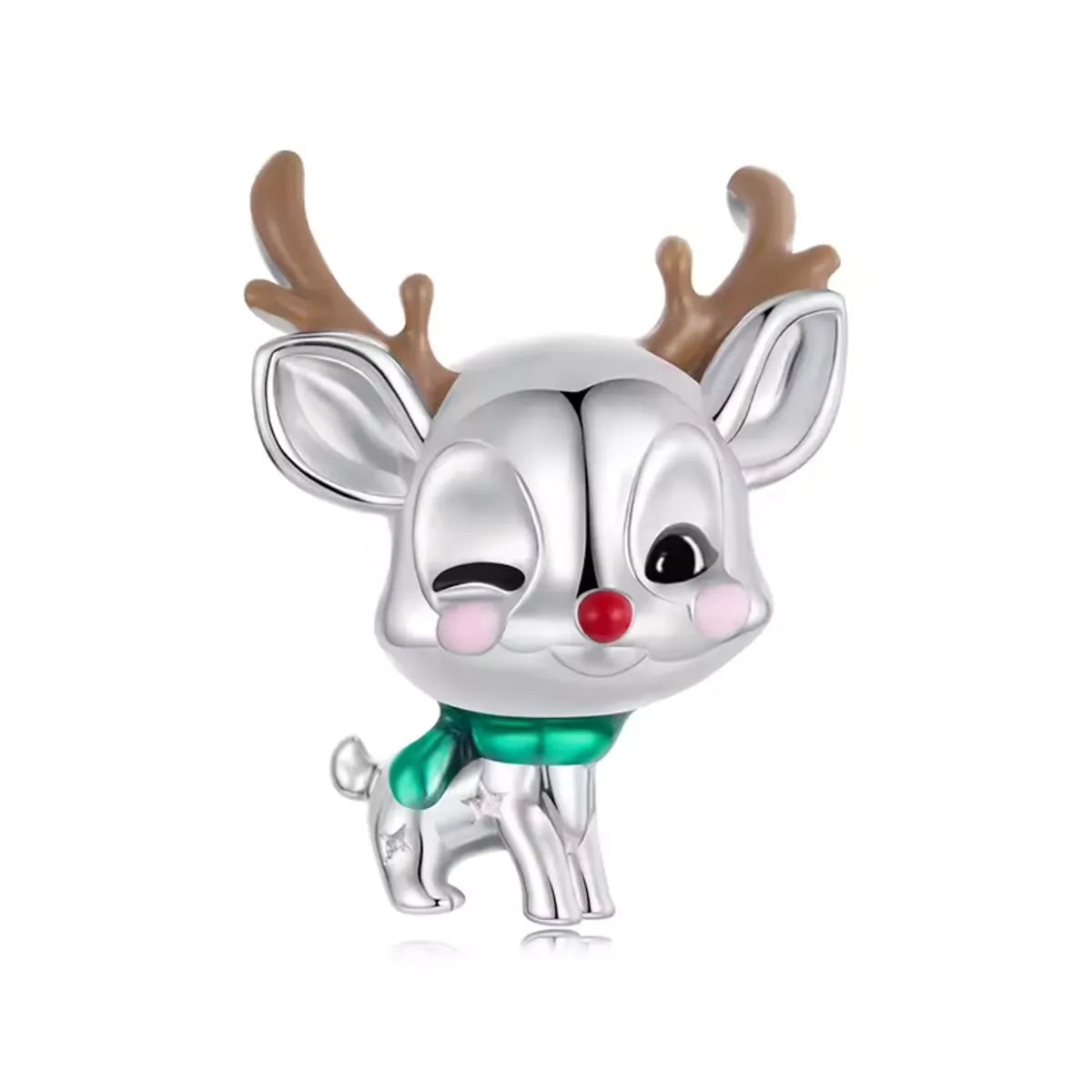 Winking Rudolph Reindeer Christmas Charm | EN