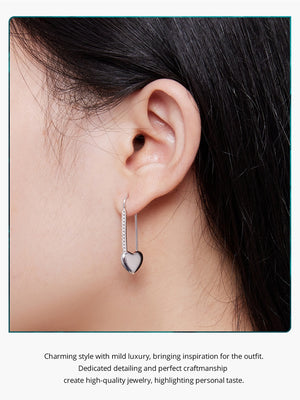 Heart Pin Earrings | CZ