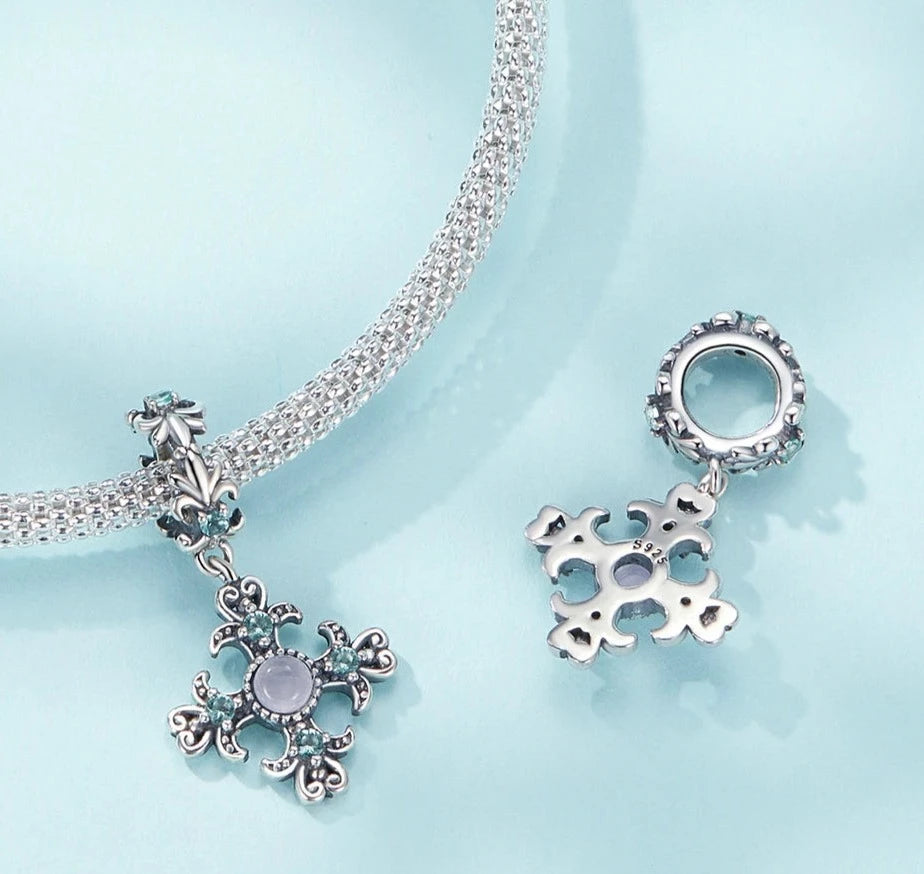 Detailed Petite Cross Dangle Charm | CZ