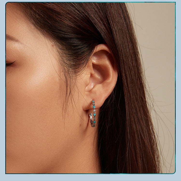 Evil Eye Hoop Earrings | CZ