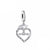 "She Believed She Could, So She Did" graduation heart dangle charm with cubic zirconia and sterling silver heart-shaped design.