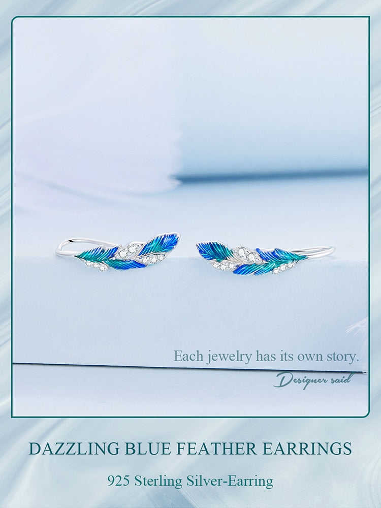 Dazzling Feather Earrings | CZ EN