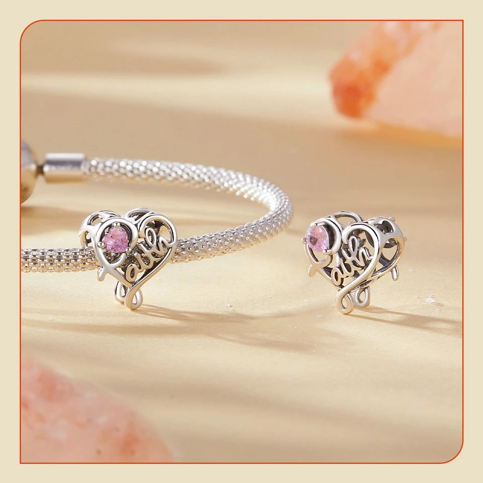 Faith Heart Charm | CZ