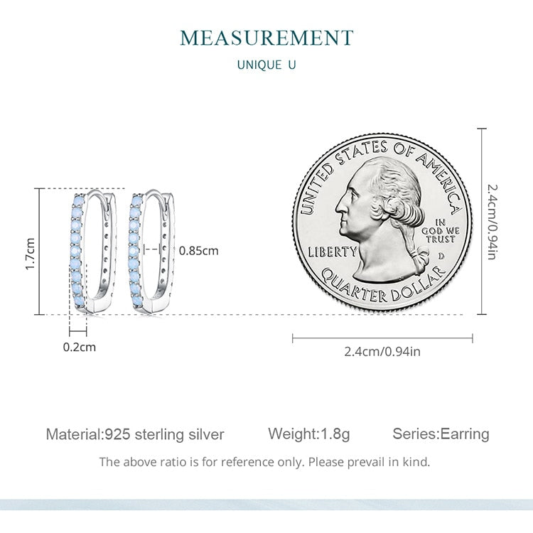 Elegant Opal Hoop Earrings