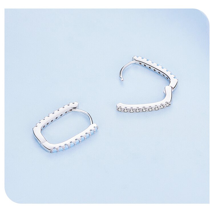 Elegant Opal Hoop Earrings