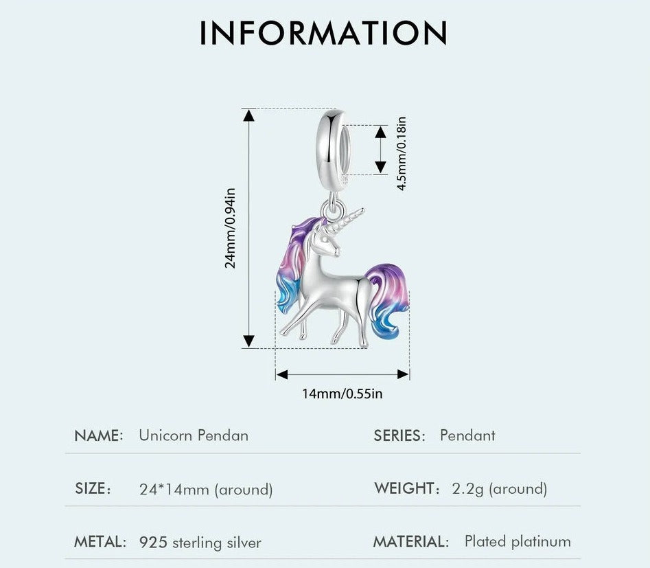 Prancing Unicorn Dangle Charm | EN