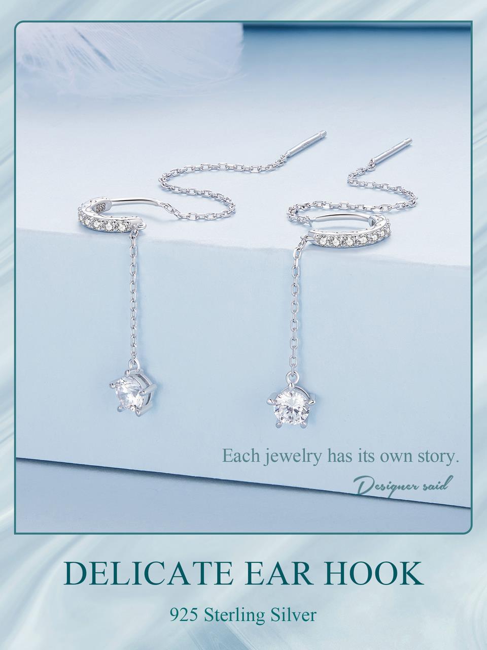 Delicate Star Drop Earrings | CZ