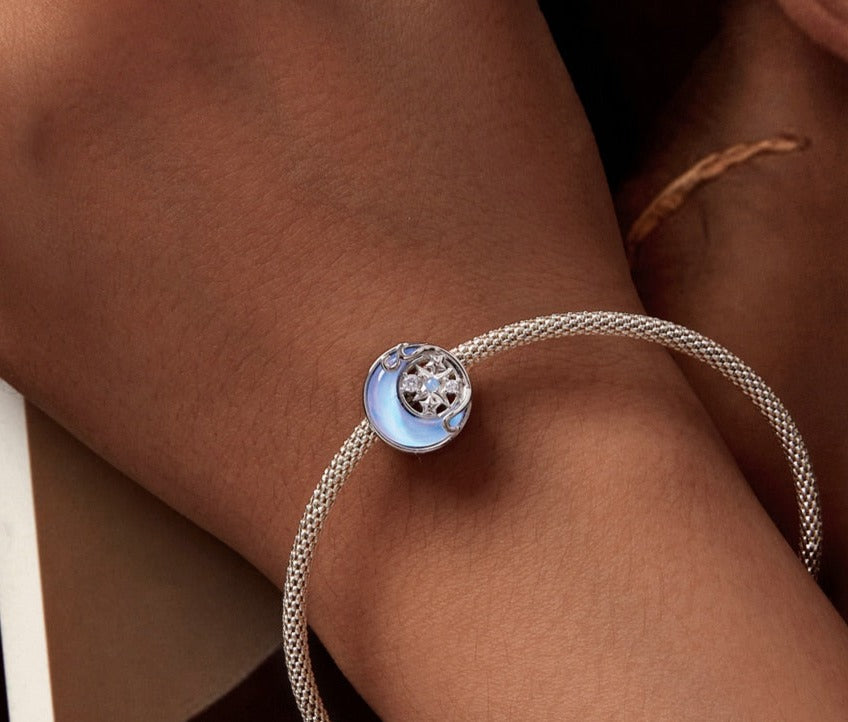Opal Moon & Northern Star Charm | CZ