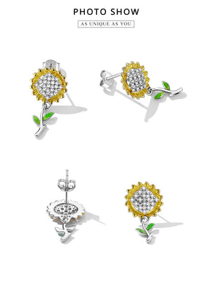 Sunflower Dangle Earrings | GP CZ EN